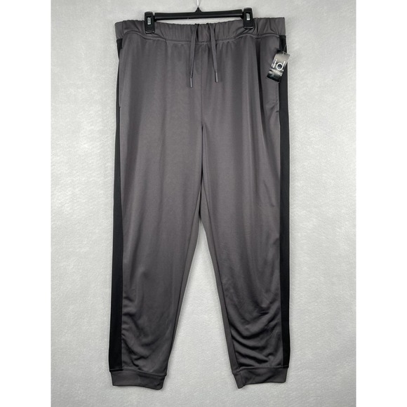 ID Ideology Men's XL Charcoal w/Black Stripe Knit Drawstring Jogger Sweatpants - Picture 1 of 9